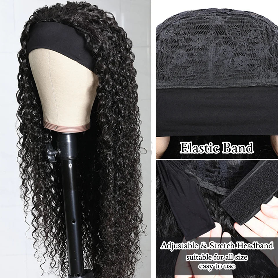 Perruque bando Human Hair Kinky Curly