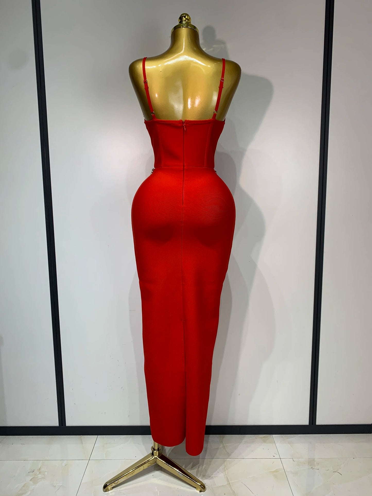 Robe moulante, robe sexy avec strass dos nu