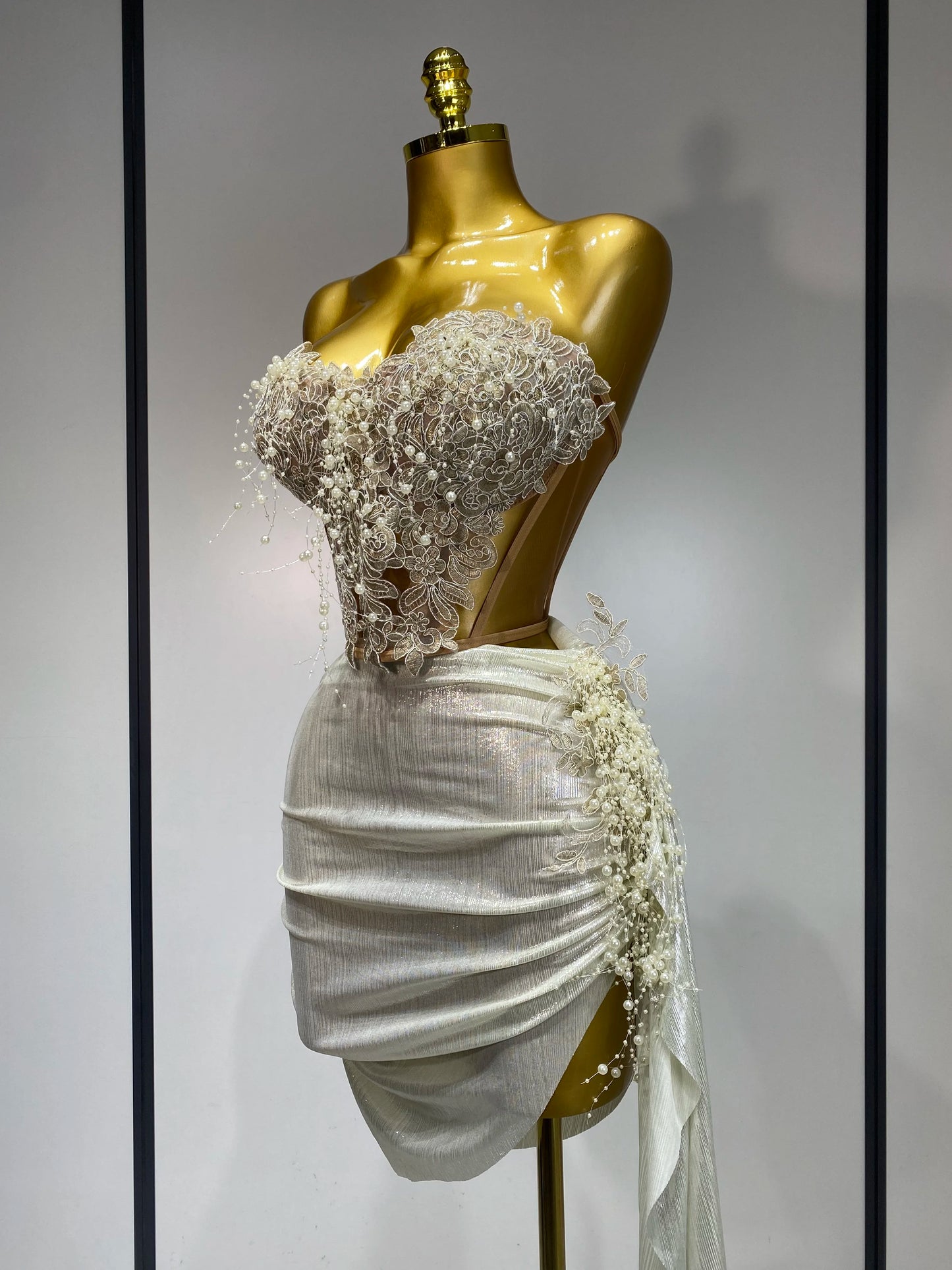 Ensemble deux pièces élégant et sexy en maille transparente pour femmes