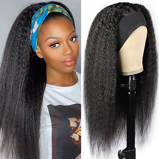 Perruque bando Kinky Straight human hair
