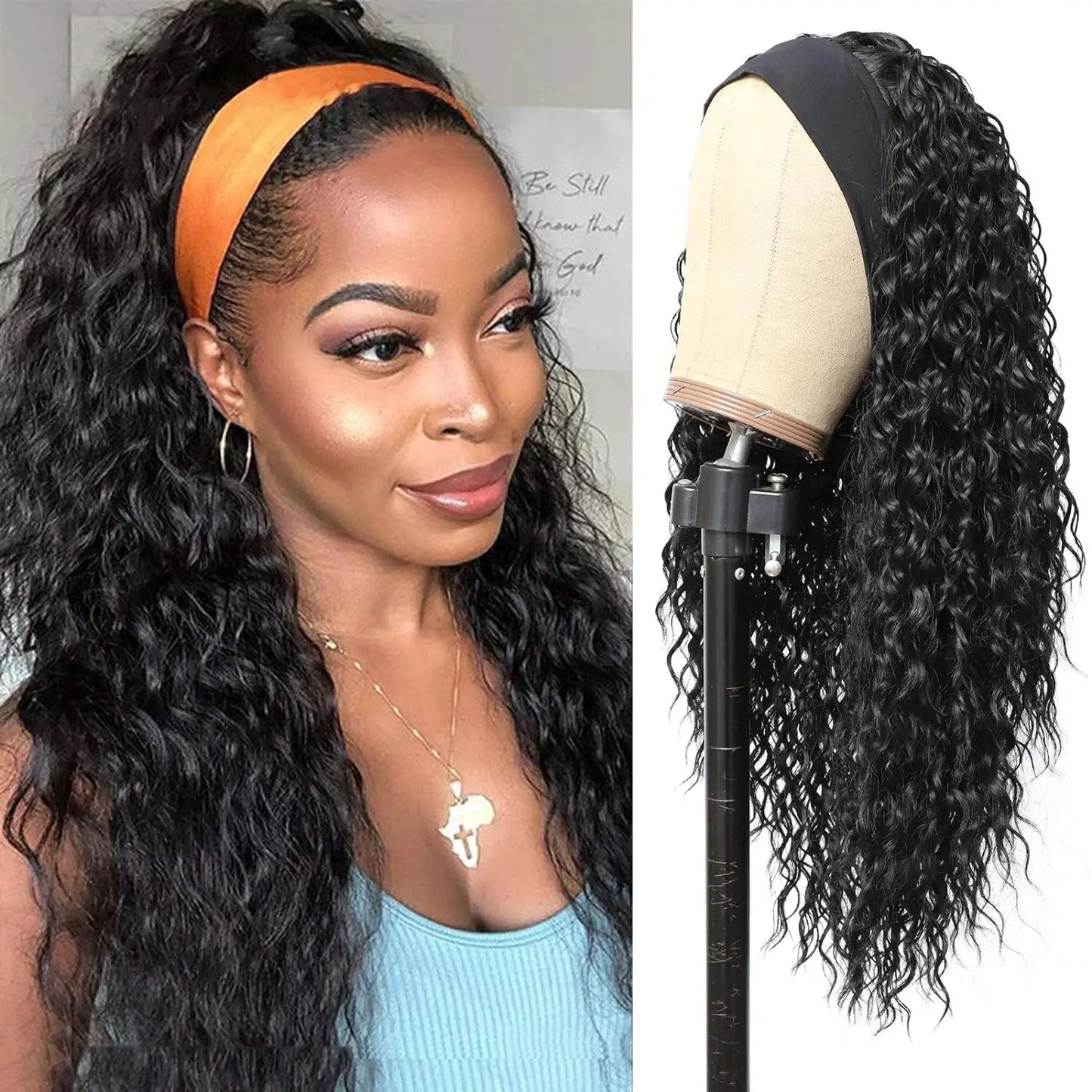 Perruque bando synthetique curly