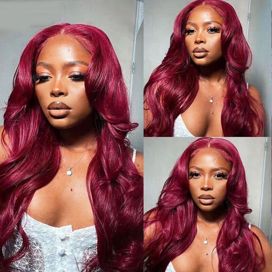 Body Wave Lace Front Wig Red HD Lace Frontal Wigs