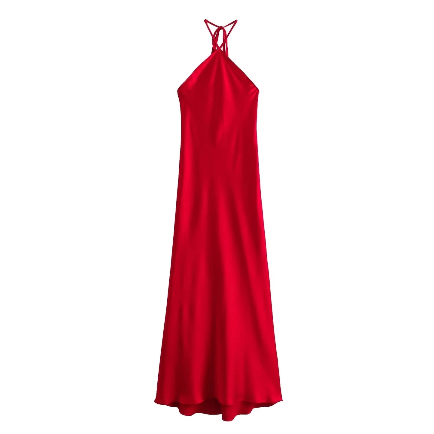 Robe satinée dos nu